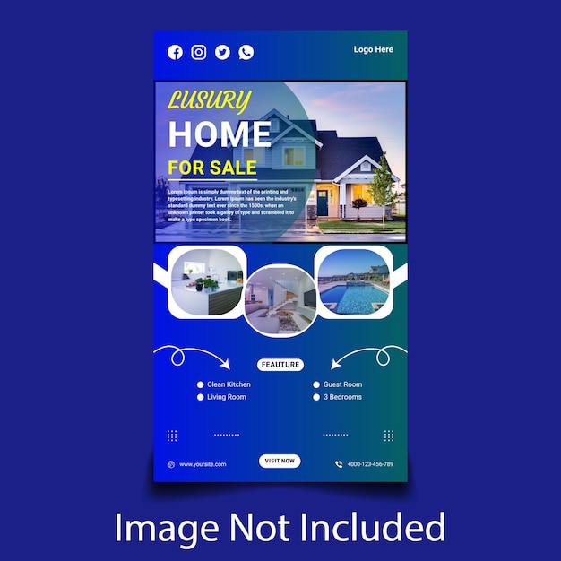 Real estate house property agency instagram and facebook story template for promotional design