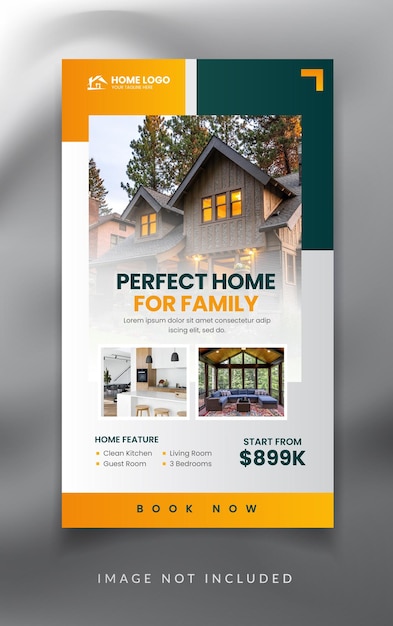 Vector real estate house property agency instagram and facebook story template