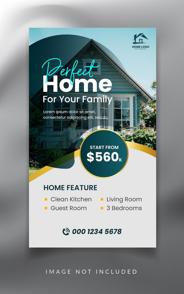 Vector real estate house property agency instagram and facebook story template