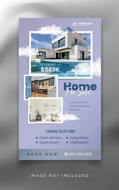 Real estate house property agency instagram and facebook story template