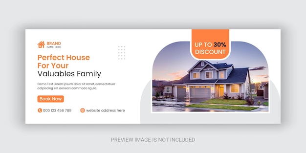 Vector real estate house property facebook cover banner social media post template