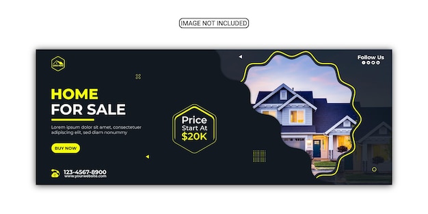 Vector real estate house property facebook cover banner template design