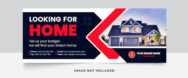 Real estate house property facebook cover banner template premium vector