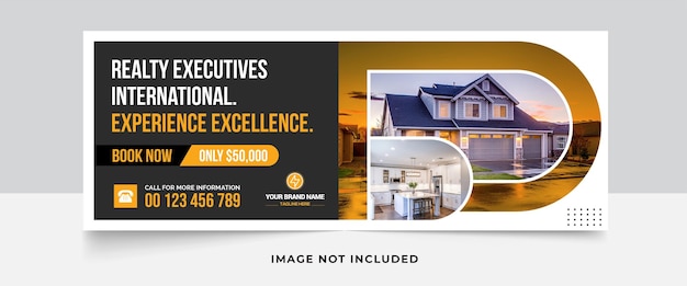 Real estate house property facebook cover banner template Premium Vector