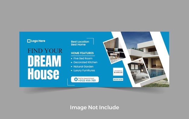 Real estate house property facebook cover banner template