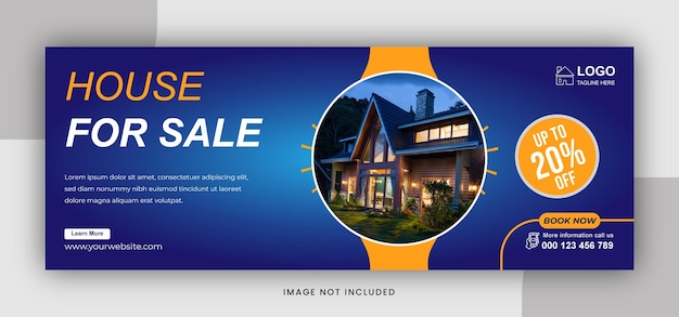 Real estate house property Facebook cover banner template