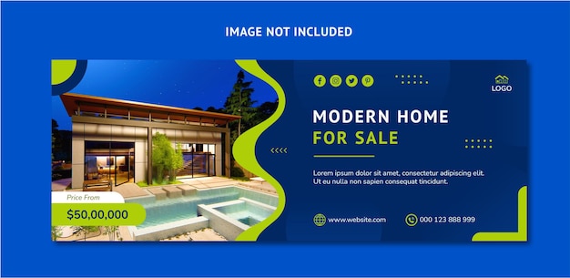 Real estate house property facebook cover banner template