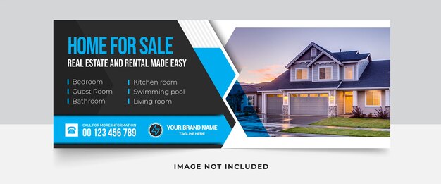 Real estate house property facebook cover banner template