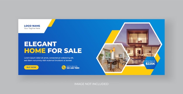 Vector real estate house property facebook cover banner template