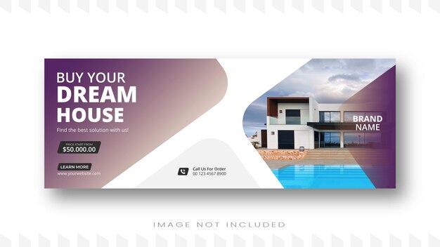 Real estate house property facebook cover banner template