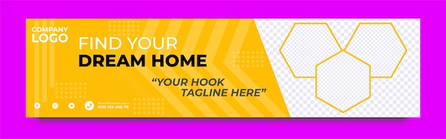 Real estate house property facebook cover banner template