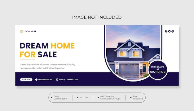real estate house property facebook cover banner template
