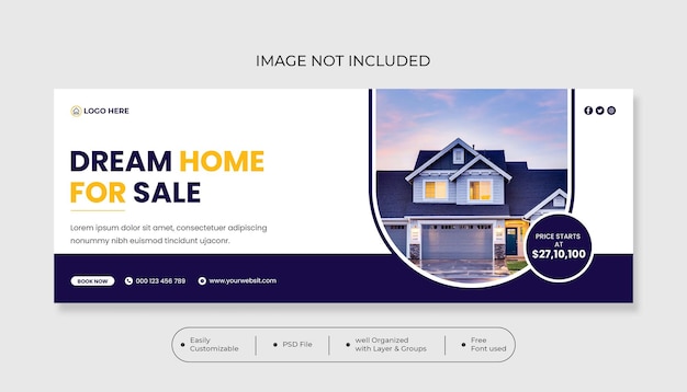 Real estate house property facebook cover banner template