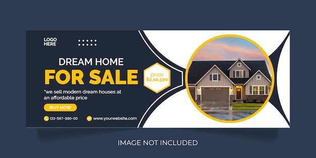 Real estate house property facebook cover banner template