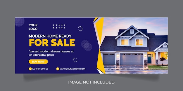 Real estate house property facebook cover banner template