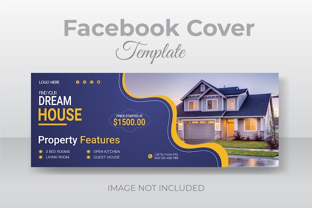 Real estate house property facebook cover banner template