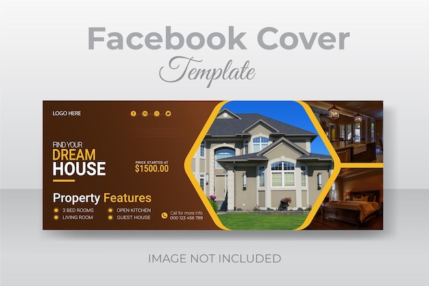 Real estate house property facebook cover banner template