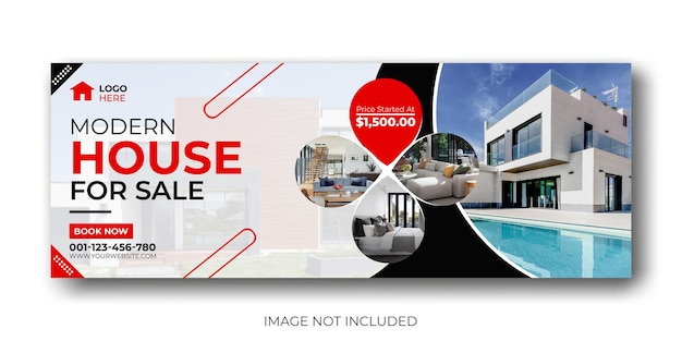 Vector real estate house property facebook cover banner