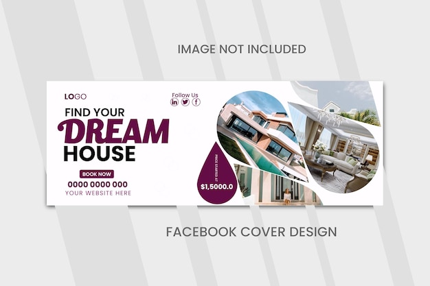 Real estate house property facebook cover design template