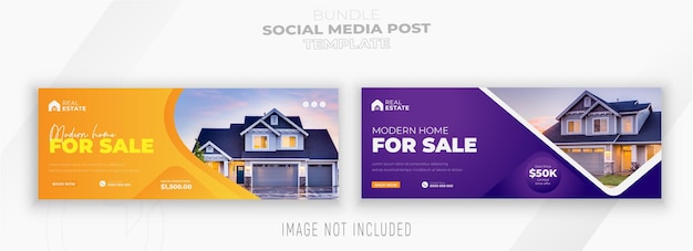 Real estate house property facebook cover and home property social media banner template