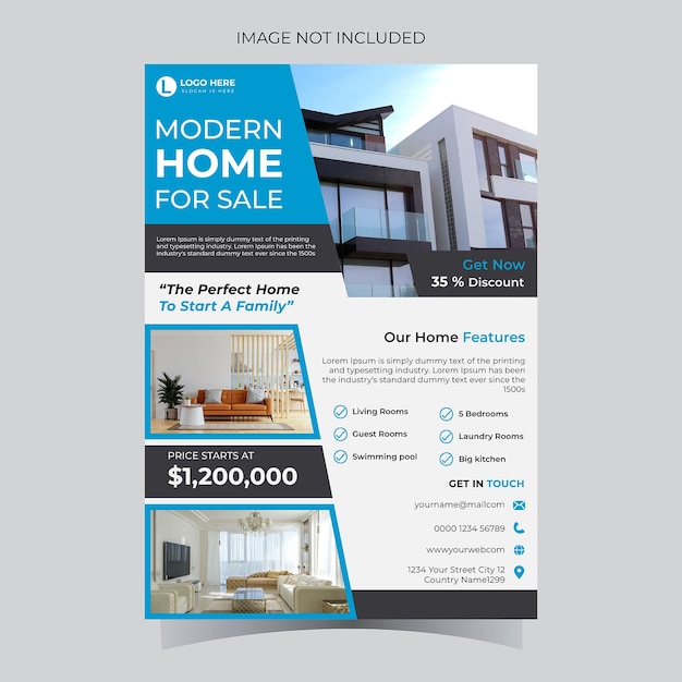 Vector real estate house property flyer poster template