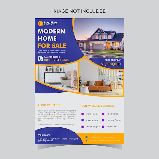 Real estate house property flyer poster template