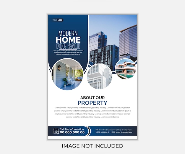 Vector real estate house property flyer