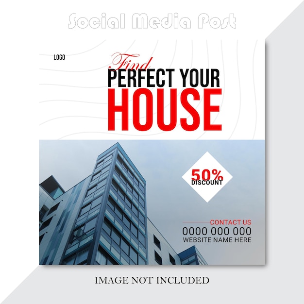 Real estate house property instagram post or banner template