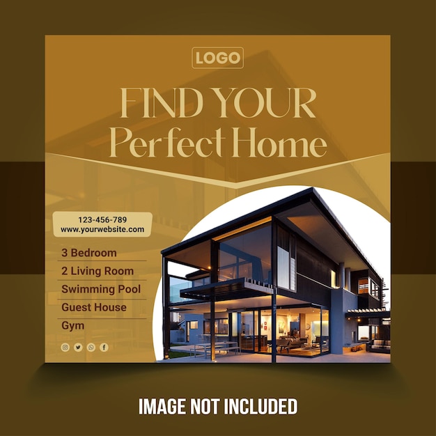 Real estate house property instagram post or social media banner template Free Psd