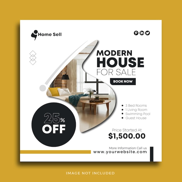 Real estate house property instagram post or social media banner template