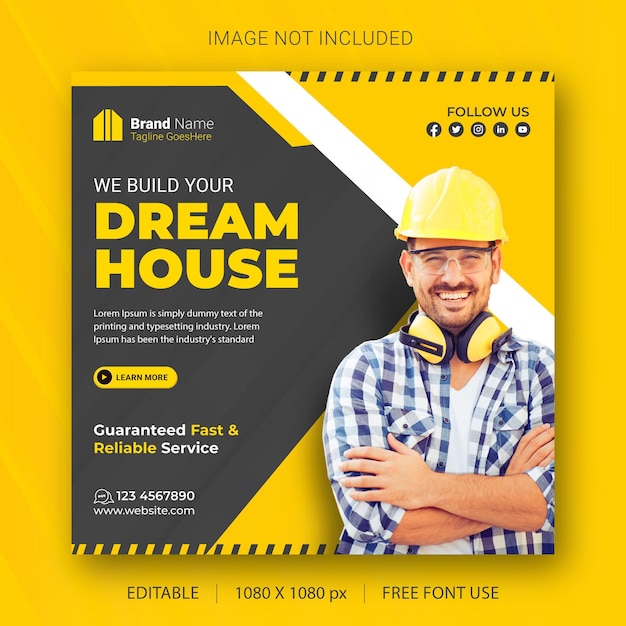 Real estate house property instagram post or social media banner template