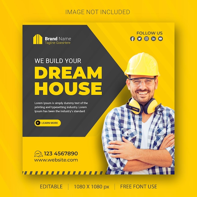 Vector real estate house property instagram post or social media banner template