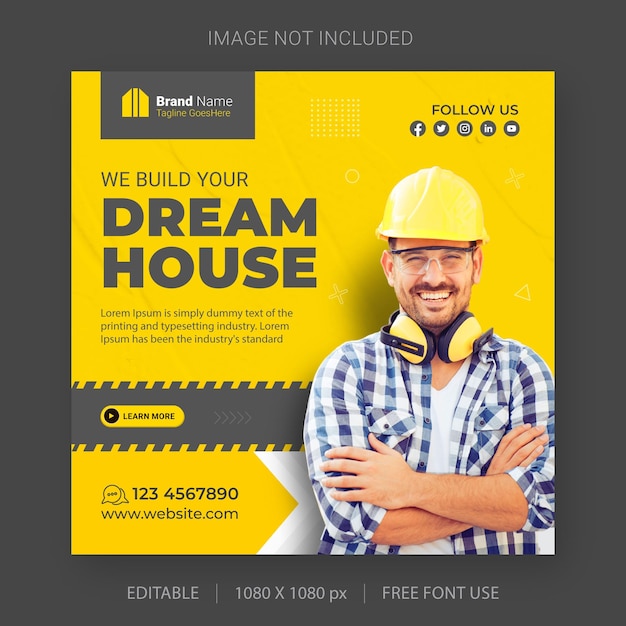 Vector real estate house property instagram post or social media banner template