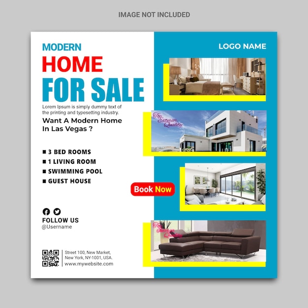 Vector real-estate-house-property-instagram-post-social-media-banner-webbanner-sjabloon