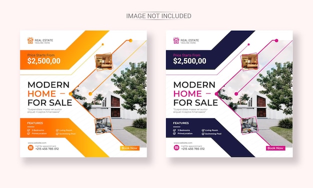 Real estate house property instagram post social media or vector template