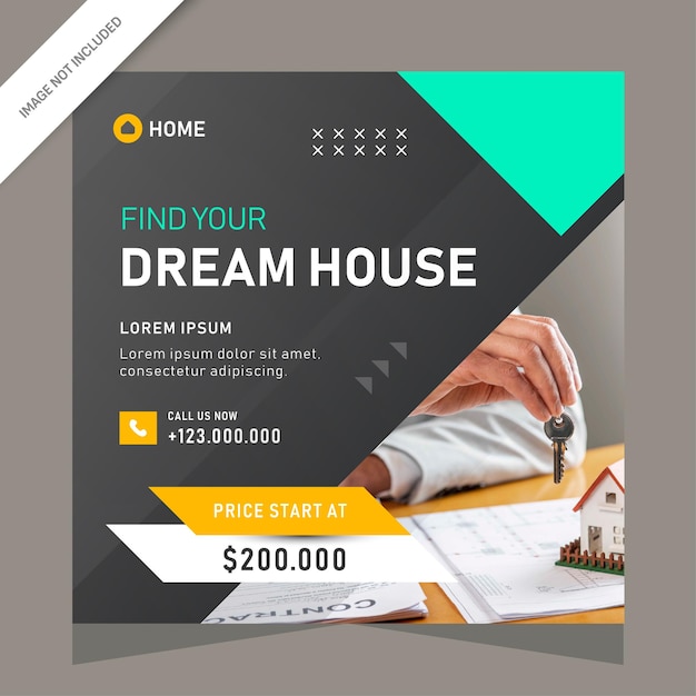 Real estate house property instagram post or web banner promotions