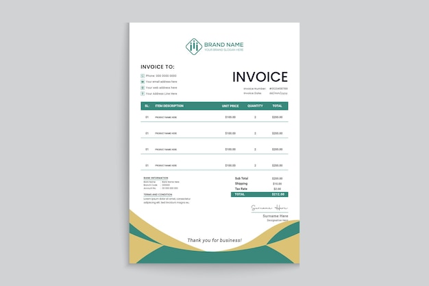 Vector real estate house property invoice template design