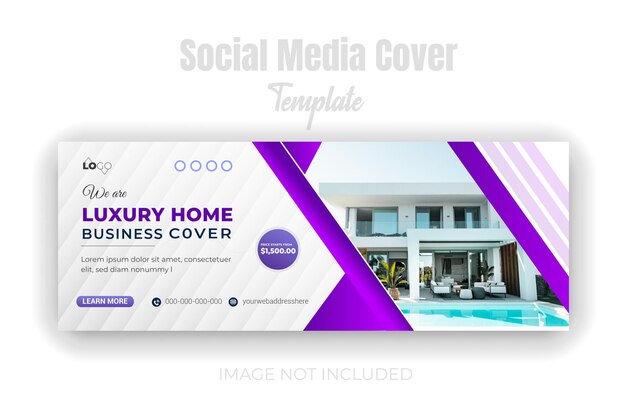 Real estate house property sale facebook cover design template