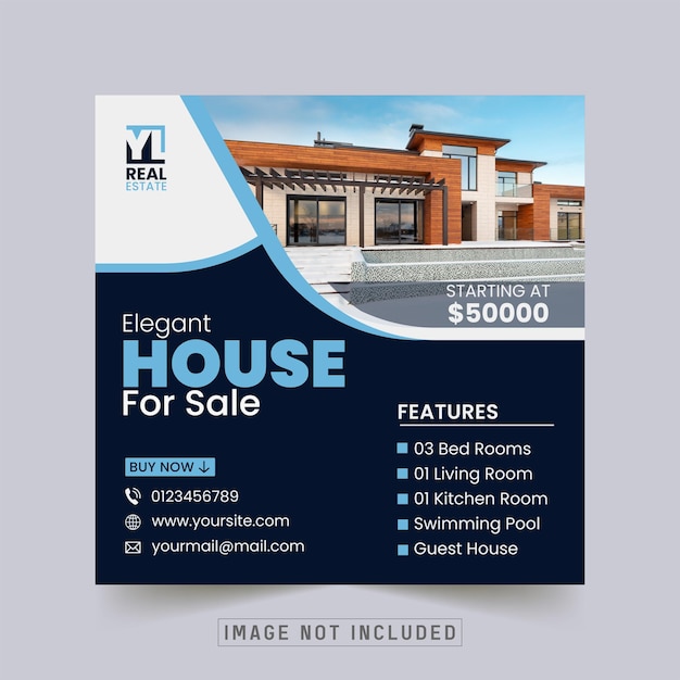 Real Estate House Property Selling Promotional Social Media Post and Banner Design