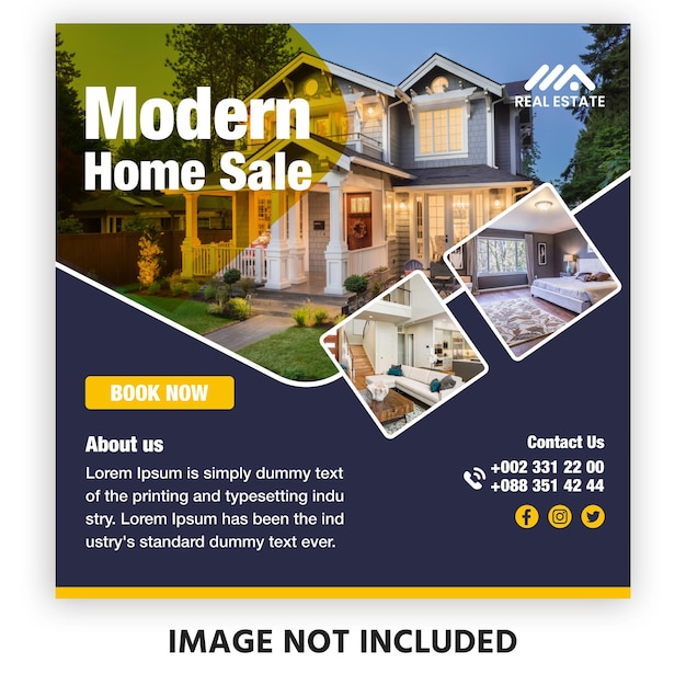 real estate house property social media banner template