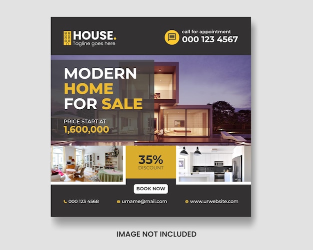 Vector real estate house property social media banner