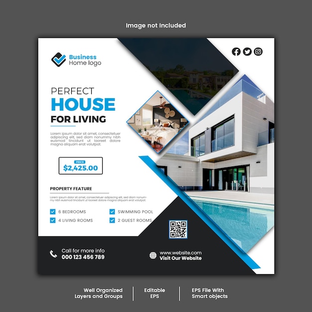 real estate house property social media or instagram post template