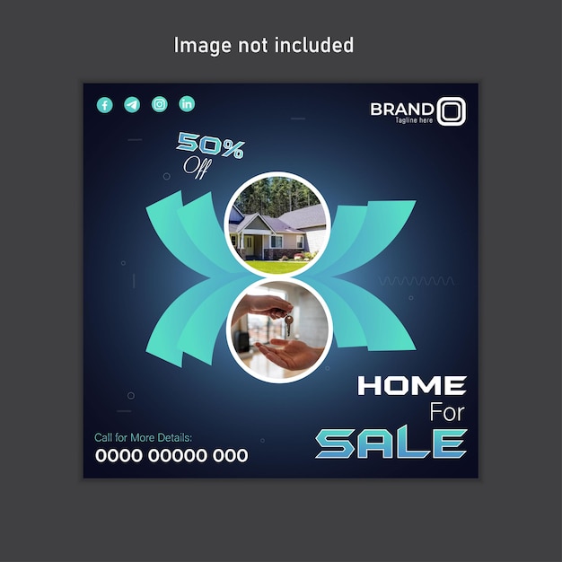 Vector real estate house property social media post or square banner template