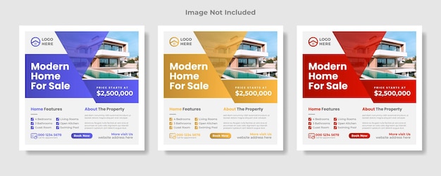 Real estate house property social media post or square banner template