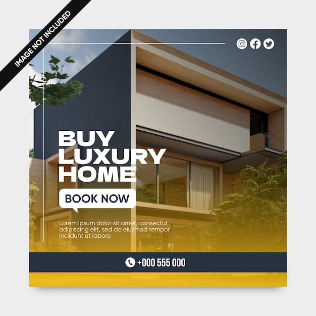 Vector real estate house property social media post template