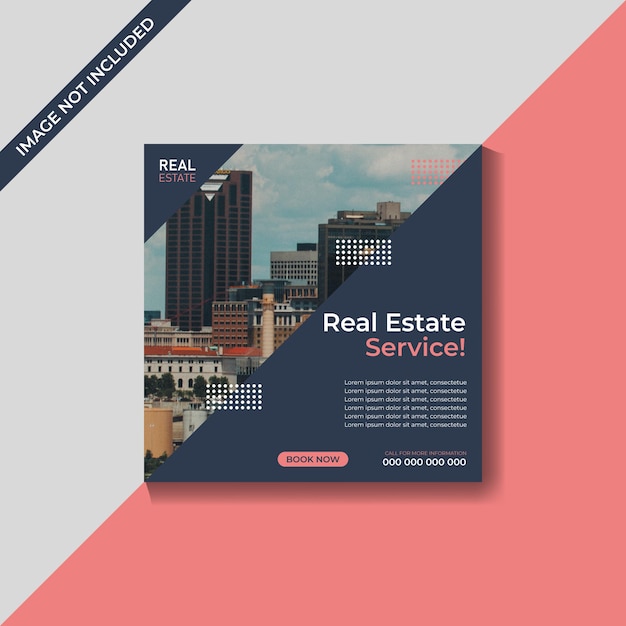 Vector real estate house property social media post template