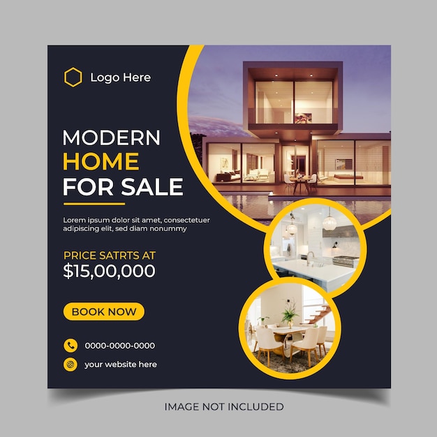 Real estate house property social media post or web banner template