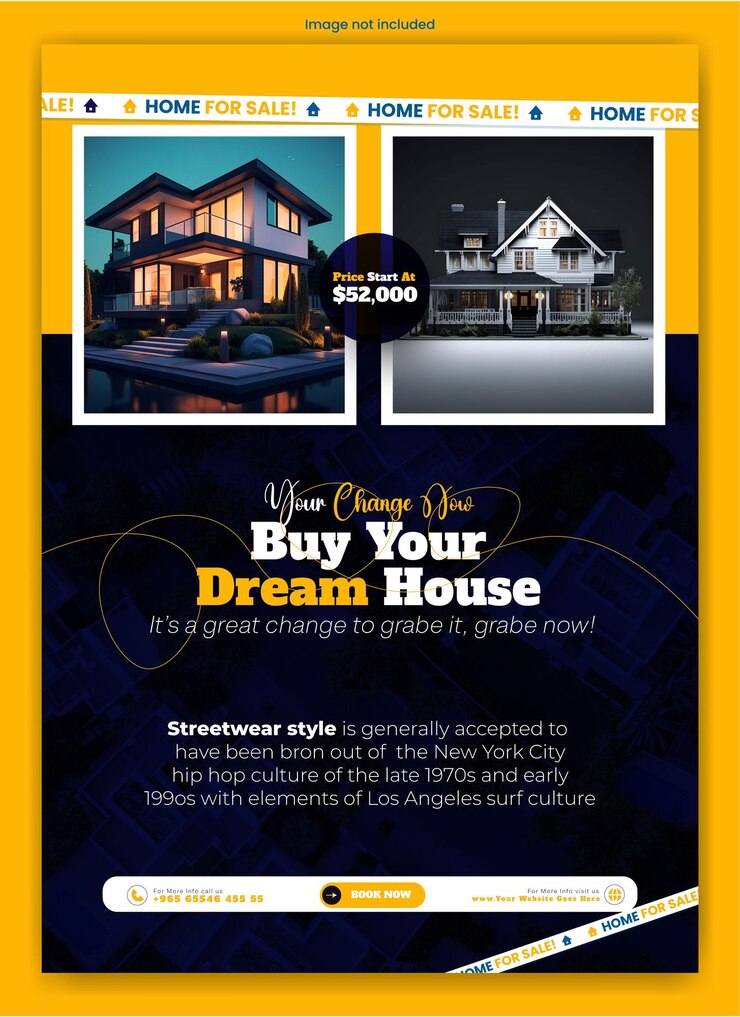 वेक्टर real estate house sale ads flyer or poster template design
