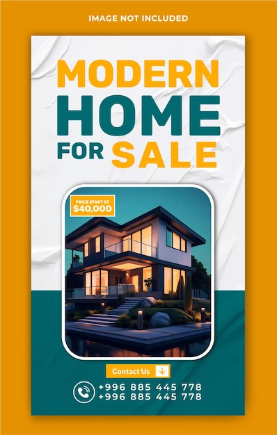 Real estate house sale ads story template design