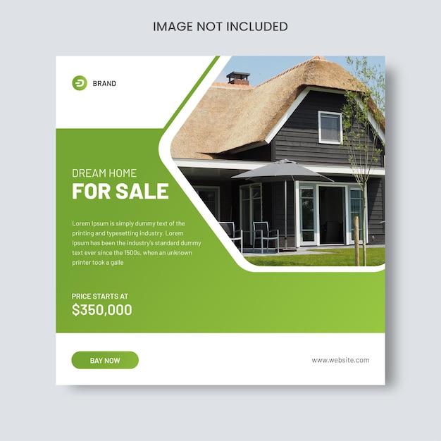 Vector real estate house sale banner or social media post